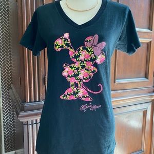 Disney Black and Pink Minnie Mouse Women's Top